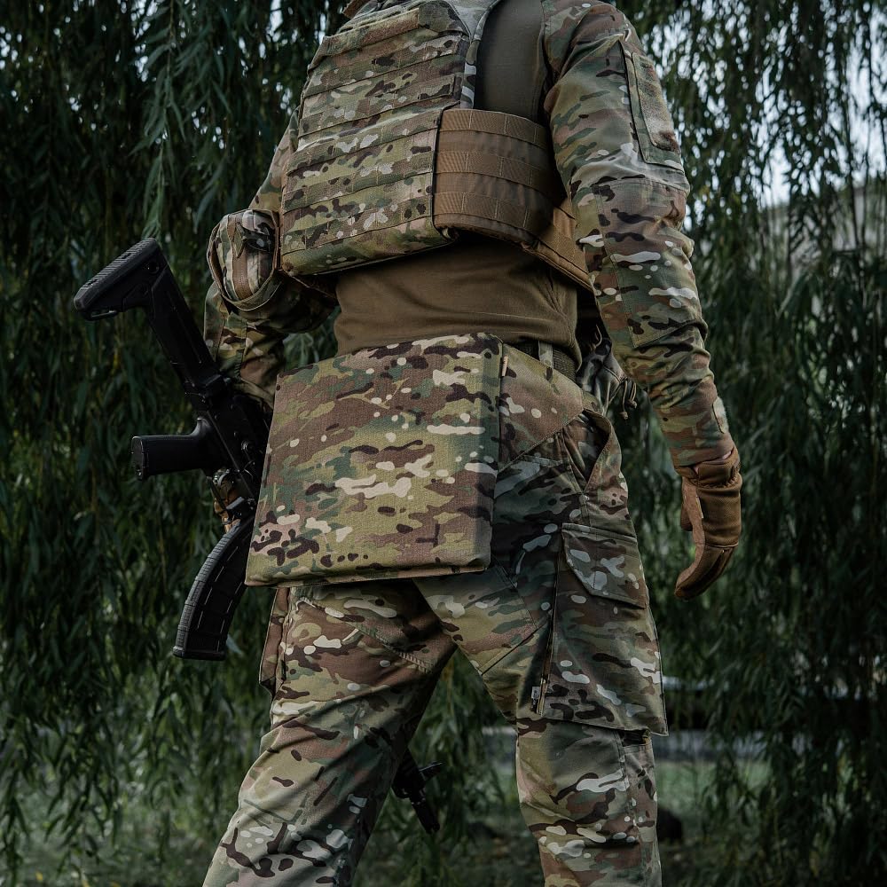 M-Tac Sitzmatte mit Gurt 24x36 cm – Isolierende Outdoor-Sitzunterlage aus Cordura 1000D mit 35 mm Polsterung, Befestigung am Gürtel mit Fastex-Schnalle – ideal für Wandern, Multicam