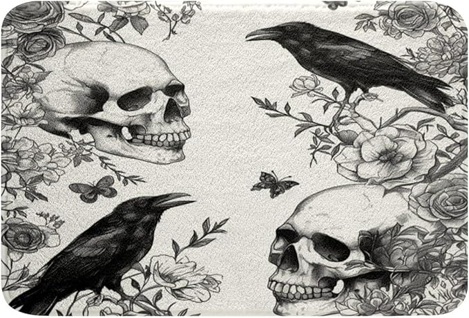 Feelyou Sugar Skull Bathroom Rugs 16