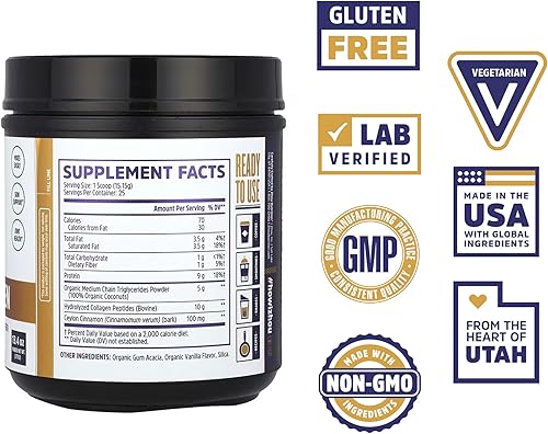 Miniatura 2 de Zhou MCT - Polvo de colágeno con sabor a péptidos de colágeno para mujeres y hombres, colágeno hidrolizado con MCT para articulaciones, huesos,