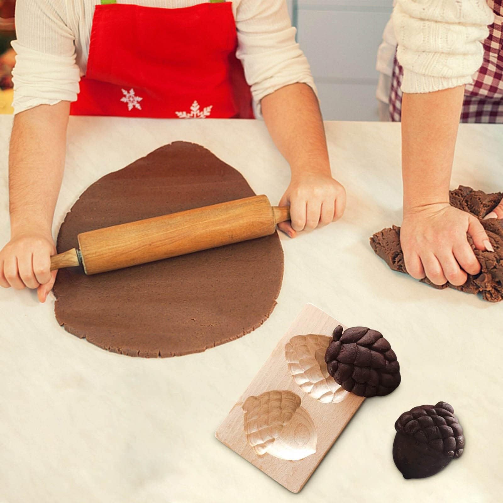 Keksformen aus Holz, Kekse, doppelte Keksform, lustige 3D-Kekspressen, Keksausstecher, Backen, Prägen von Keksen ，Ausstechformen