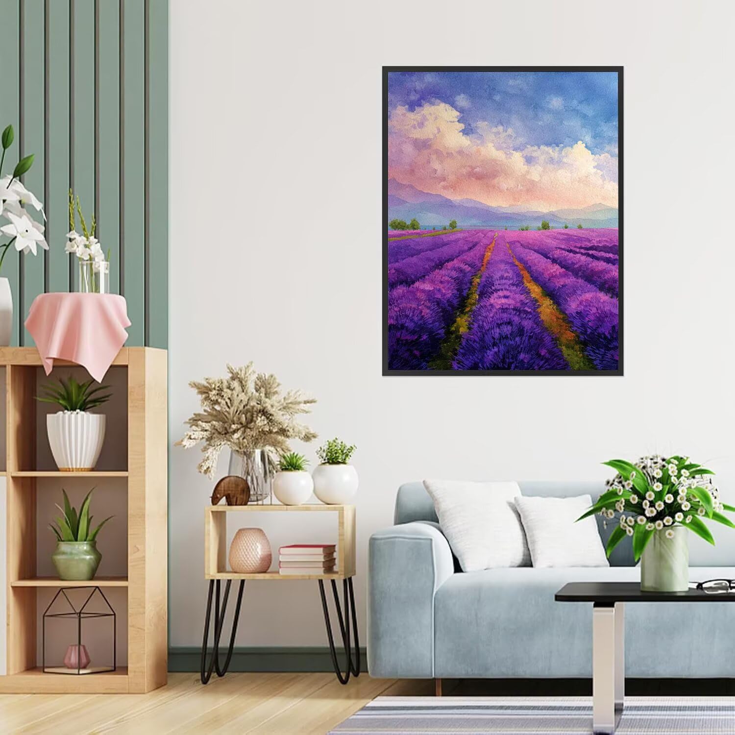 Dipingere con i Numeri Adulti Lavanda, Violetta Dipingere con i Numeri Bambini DIY Kit, Set Premium con Pennelli, Decorazione Casa & Creativo Regalo, Attività di Tempo libero 70x95cm z-458