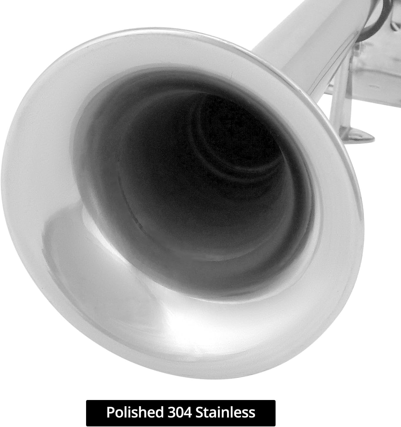 QWORK 115db Stainless Steel 12v Marine Boat Horn - Rust-Resistant, Low Tone Marine Grade Air Horn for Trucks, SUVs, RVs, and Boats, Exterior Mount