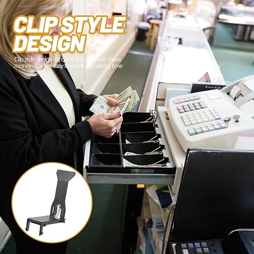 Miniatura 6 de OSALADI 6 clips para bandeja de dinero, caja registradora, cajón, inserción, organizador de dinero, clips de plástico de repuesto para bandeja de