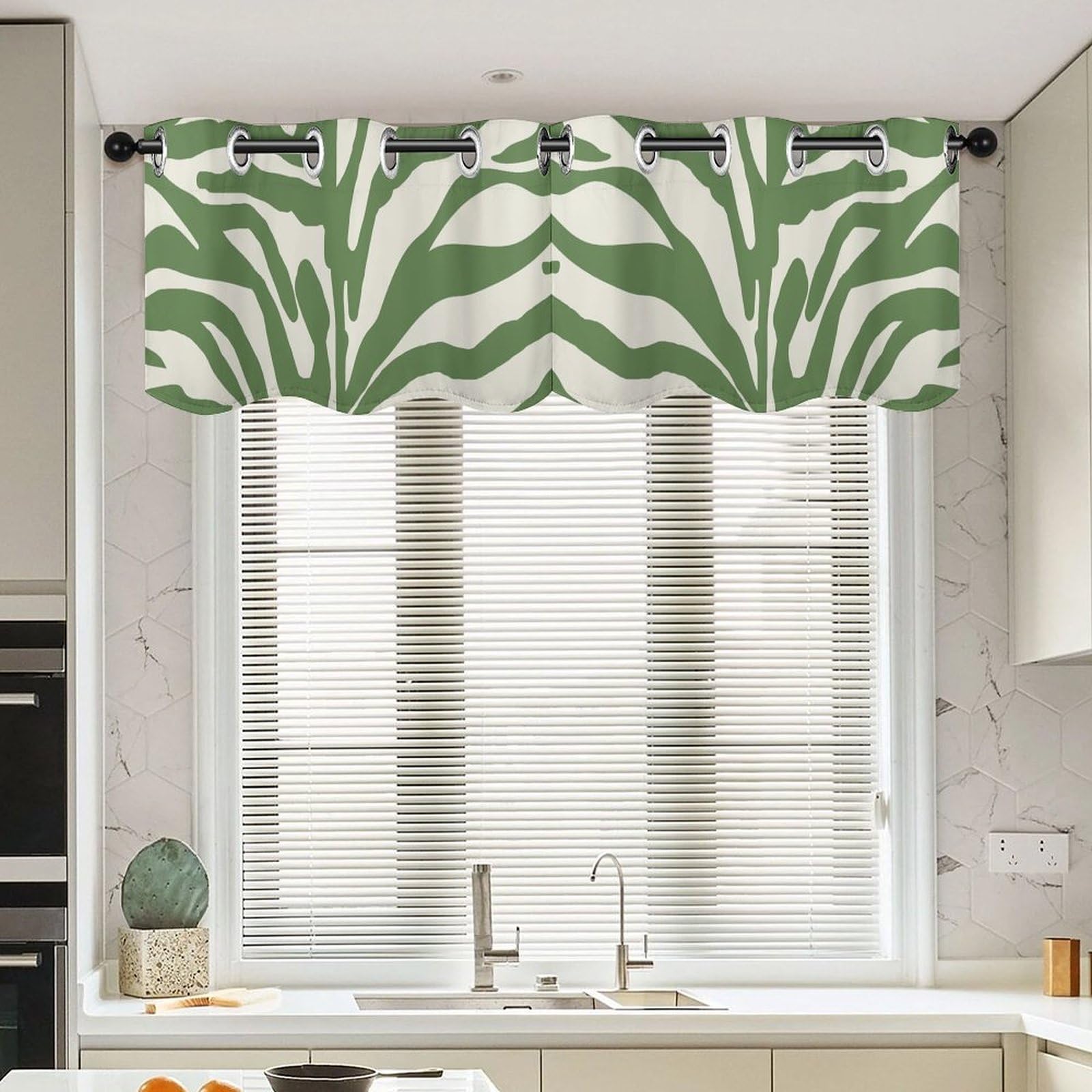 Cenefa de ventana tradicional china estilo asiático con estampado de tigre, pack de 2