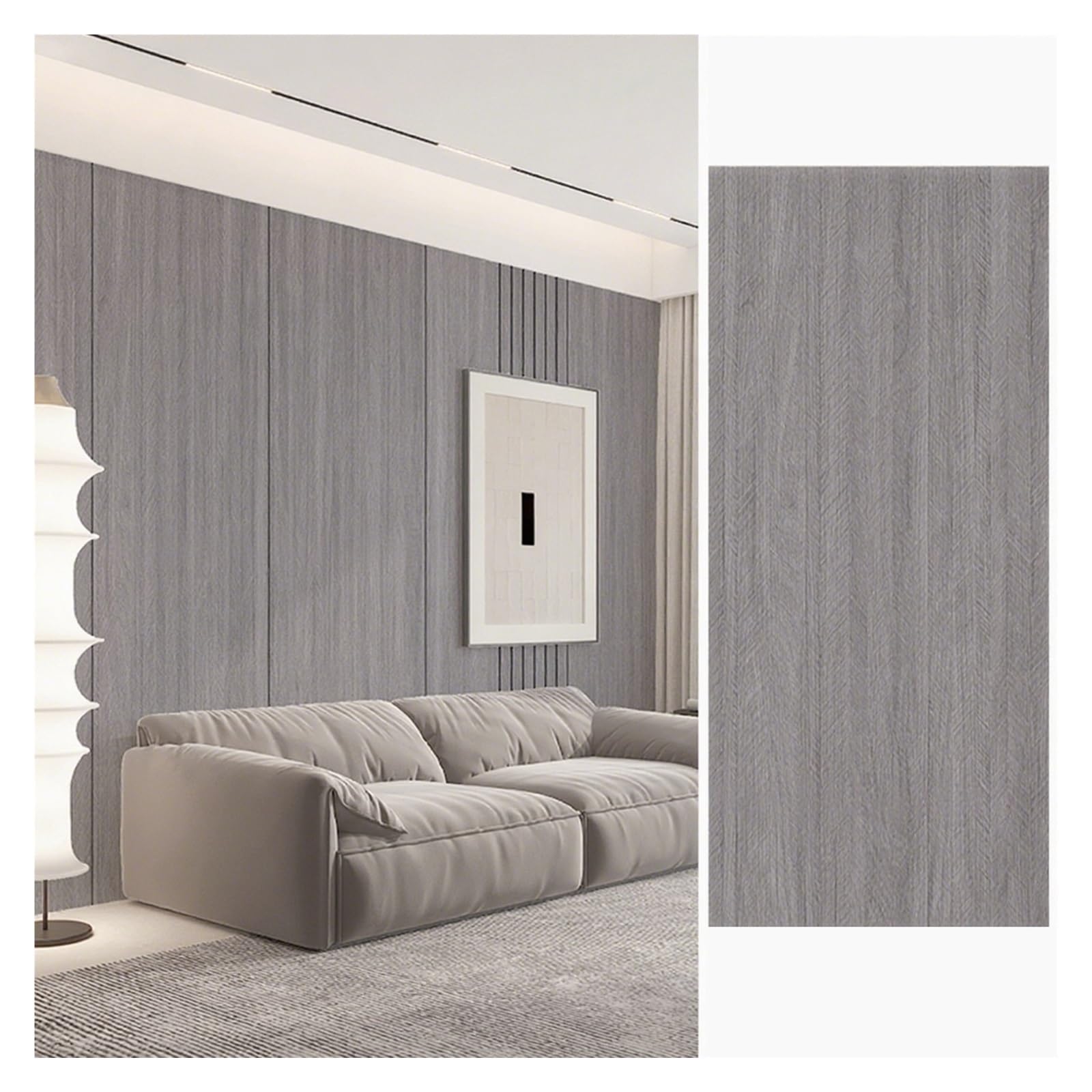 Rivestimento Parete Pannelli murali in legno quadrati staccabili e attaccabili, pannello murale in doghe di PVC, pannello murale in finto legno, pannello murale insonorizzato 3D autoadesivo con venatu