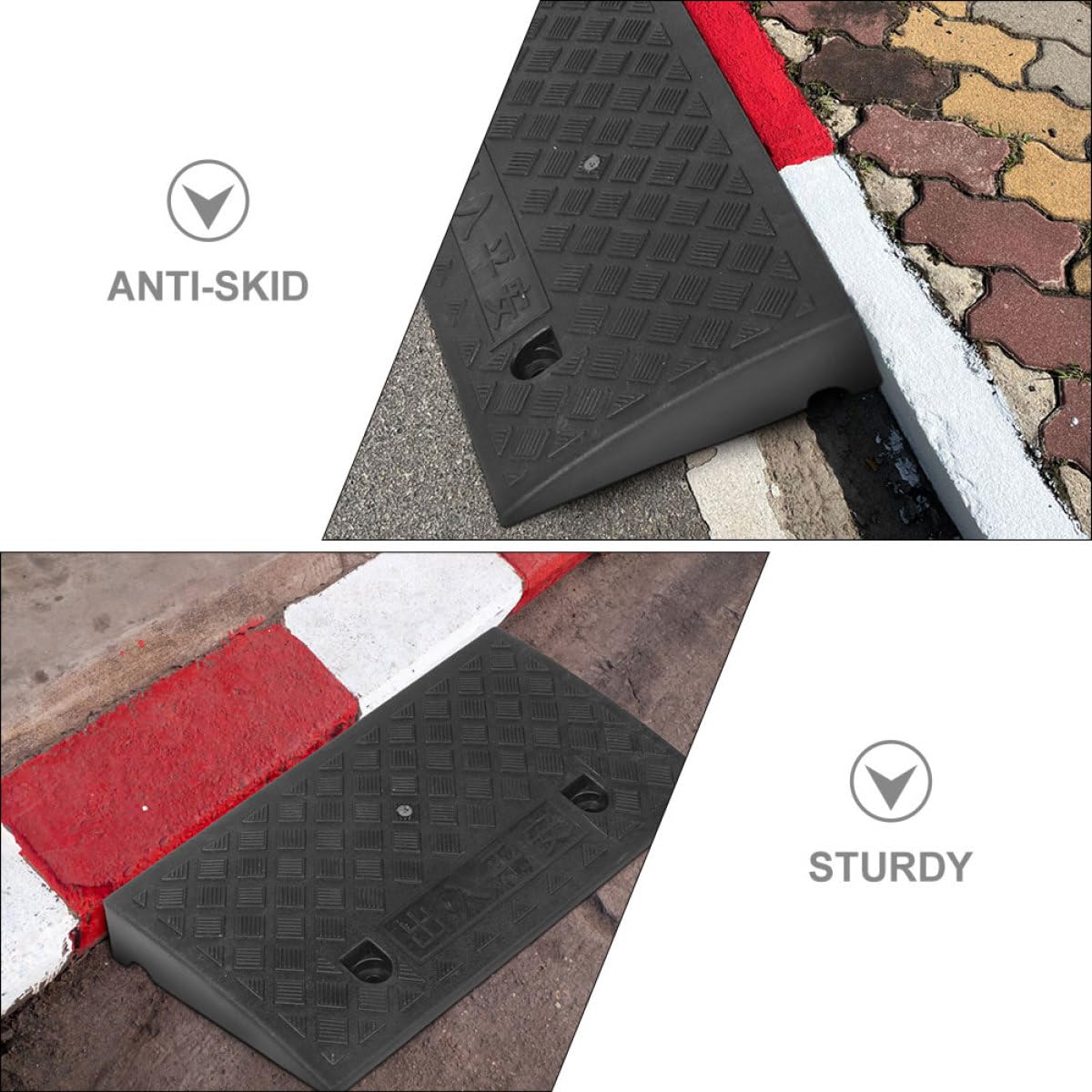 Luxshiny Rampa per Auto Portatile in Gomma Resistente Antiscivolo per Rampe di Carico Camion e Vialetti Design Triangolare Ispessito