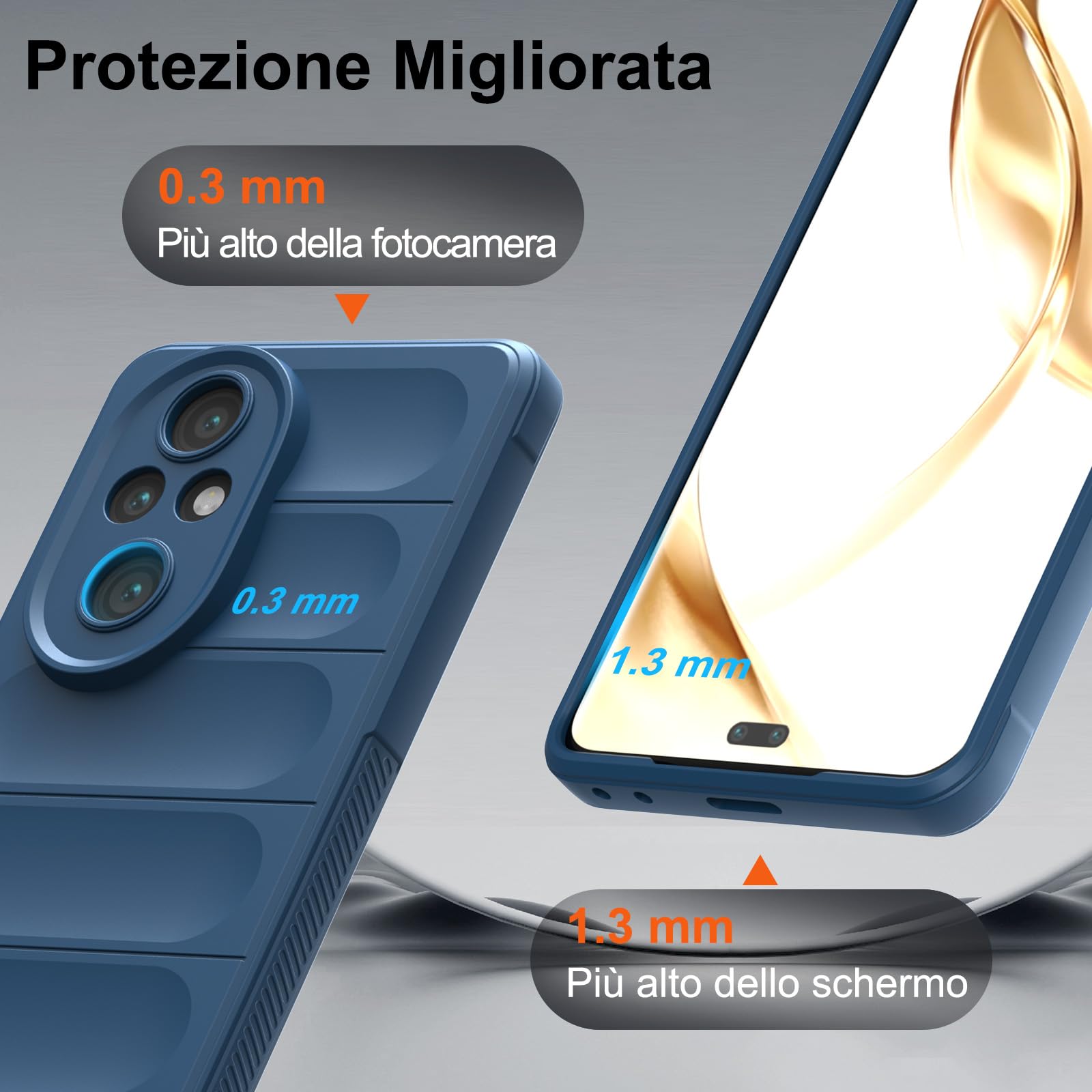Custodia In Silicone Per Honor 200 Pro 5G - Viola Scuro, Antiurto, Con Protezione Fotocamera E 10 Airbag