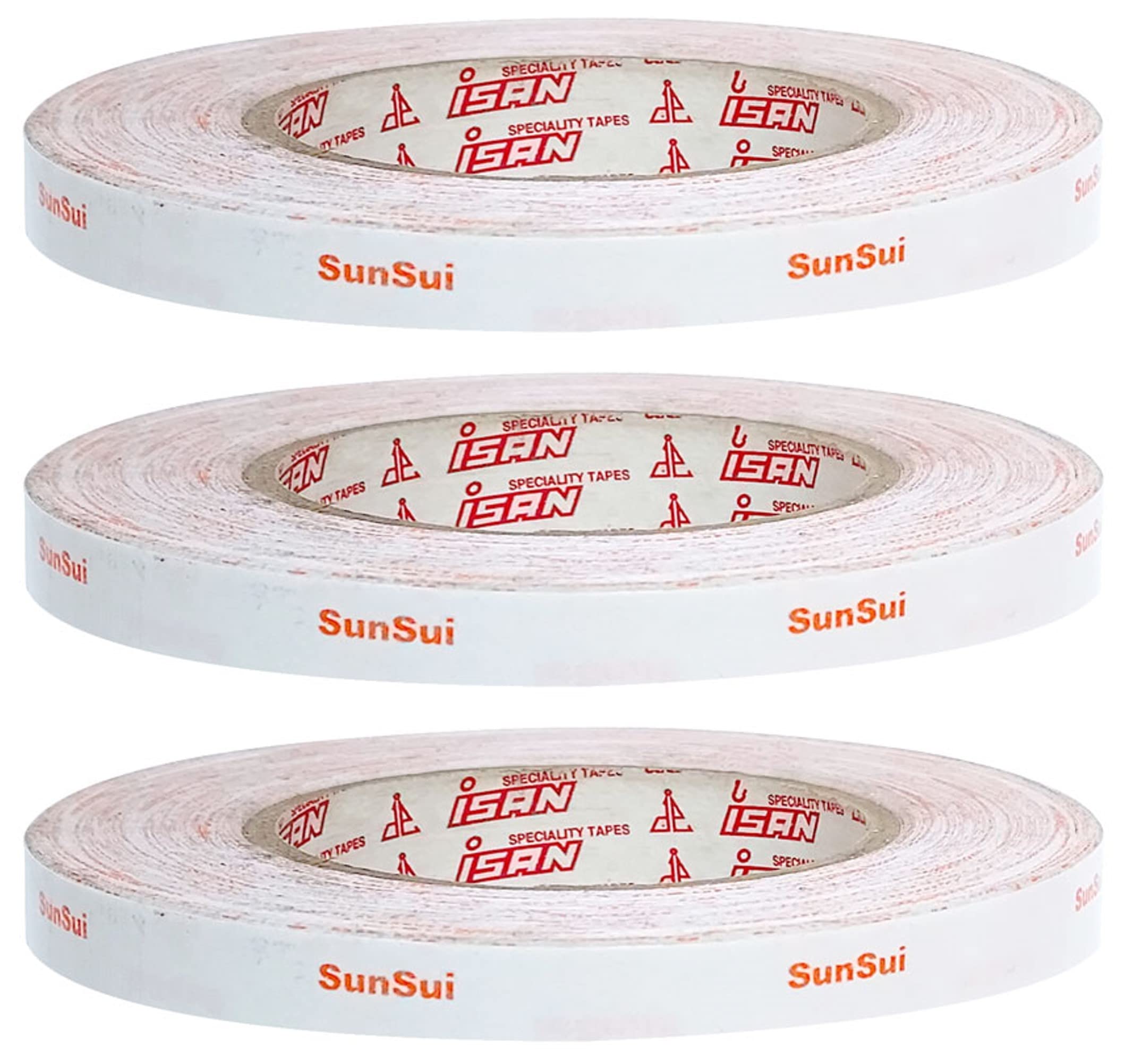 ISAN SUNSUI Tissue Tape SOLVENT Super Strong Adhesive Duoble Sided, 12mm (1/2" Approx) Width, Length 50 Meters (3Pcs)-image-8