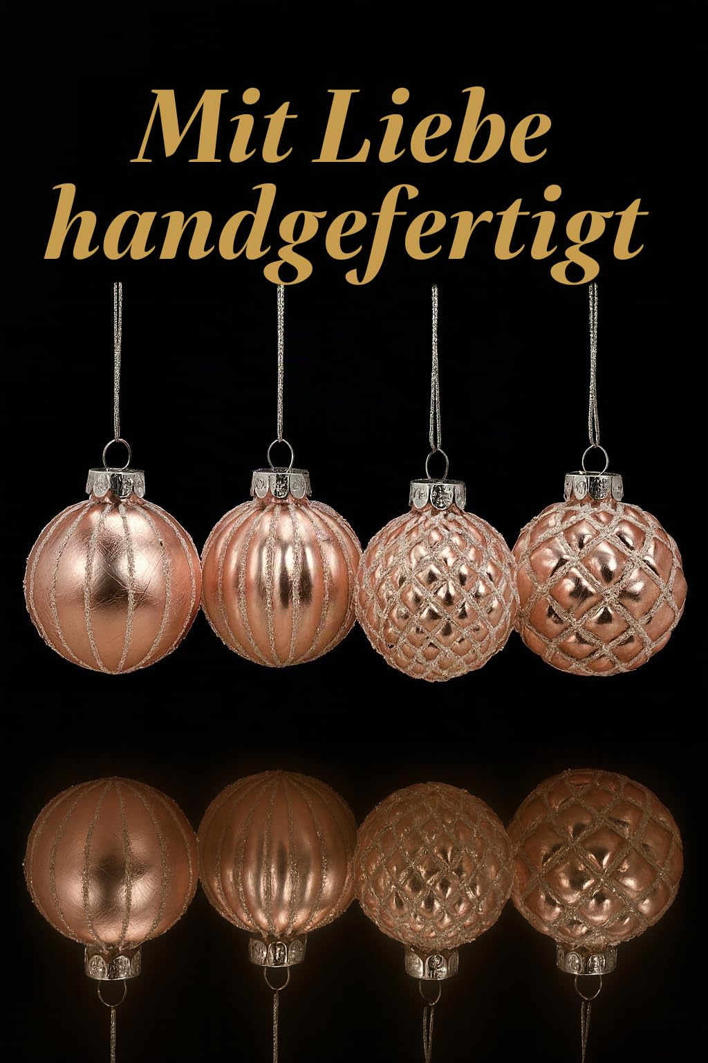 MC-Trend 12 edle Weihnachtskugeln im Set aus Glas (Ø 8 cm) – einzigartige Christbaumkugeln für Festliche Eleganz. Glanz und Stil für Ihren Weihnachtsbaum (Rosa Silber)