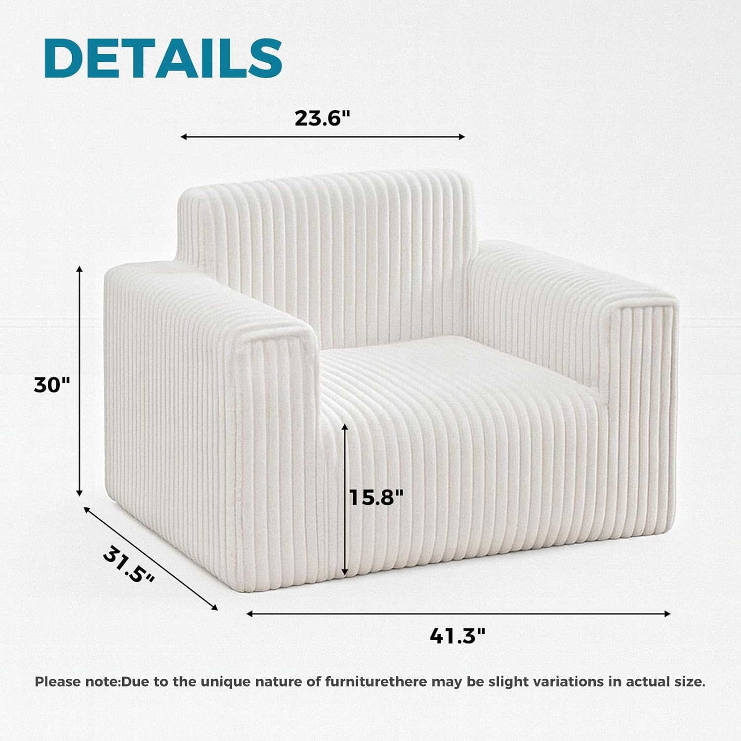 Bean Bag Chair for Adults，Soft and Comfortable Memory Foam Bean Bag Chair，Bean Bag Sofa，Armrest Plush Sofa Chair, Suitable for Bedroom, Living Room and Dormitory Leisure Chair(Off-White)