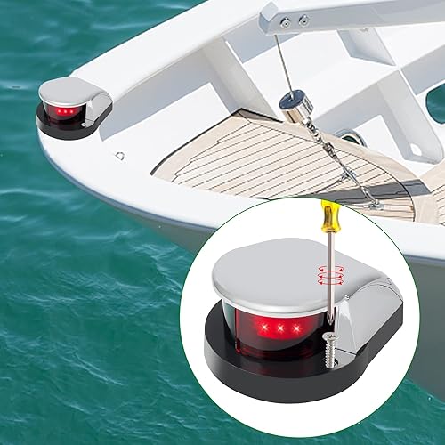 Miniatura 5 de Luces de navegación para barco, luces de navegación marinas impermeables, luces de barco más brillantes de 2 millas de arco y popa de 12 V para