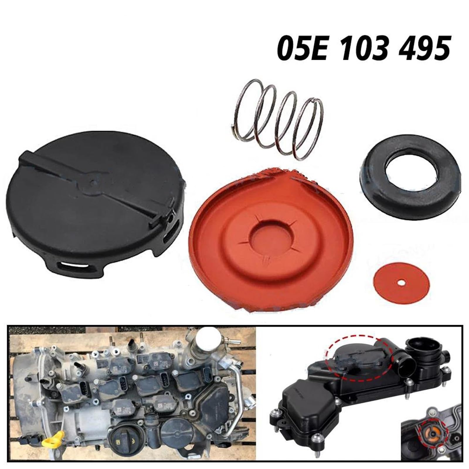 Coperchio valvola auto 05E103495 Coperchio Della Membrana Del Separatore Olio Per A3 Q3 1.5 05E103495J 05E103495T 5E103495AH Punterie Valvola Motore