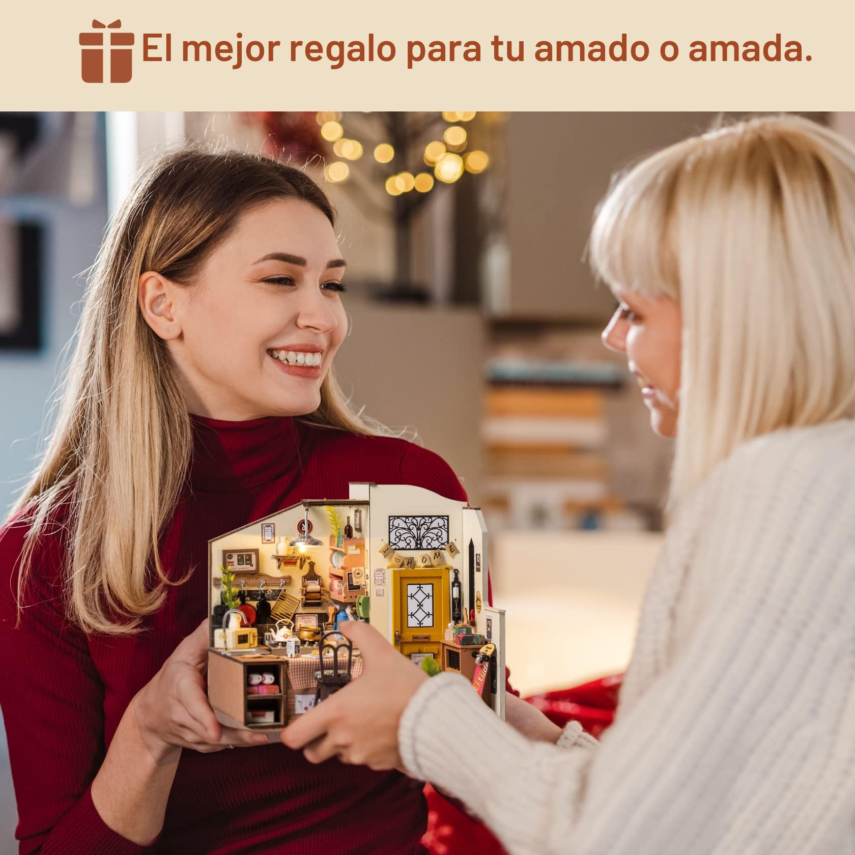 Rolife Casa de Muñecas Casa en Miniatura con Accesorios Hecha a Mano Kits Modelo para Adultos para Construir Juguetes Navidad Regalos de Cumpleaños para Mujeres (Homey Kitchen)
