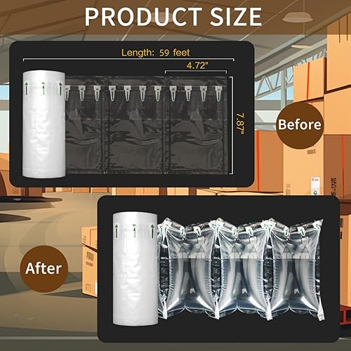 Vista 5 de Almohadas de aire para envío, bolsas de aire inflables para embalaje, 4.72 x 7.87 pulgadas, bolsillos de aire para embalaje de suministros
