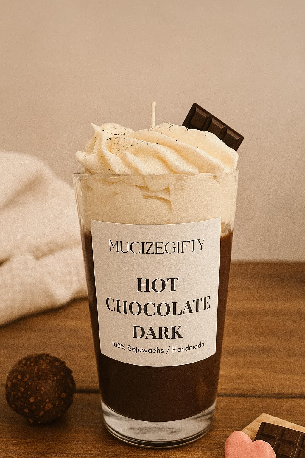 Hot Chocolate 3er Geschenkset – Handgemachte Duftkerzen aus Sojawachs – White, Classic & Dark – Winter & Geschenk – MucizeGifty