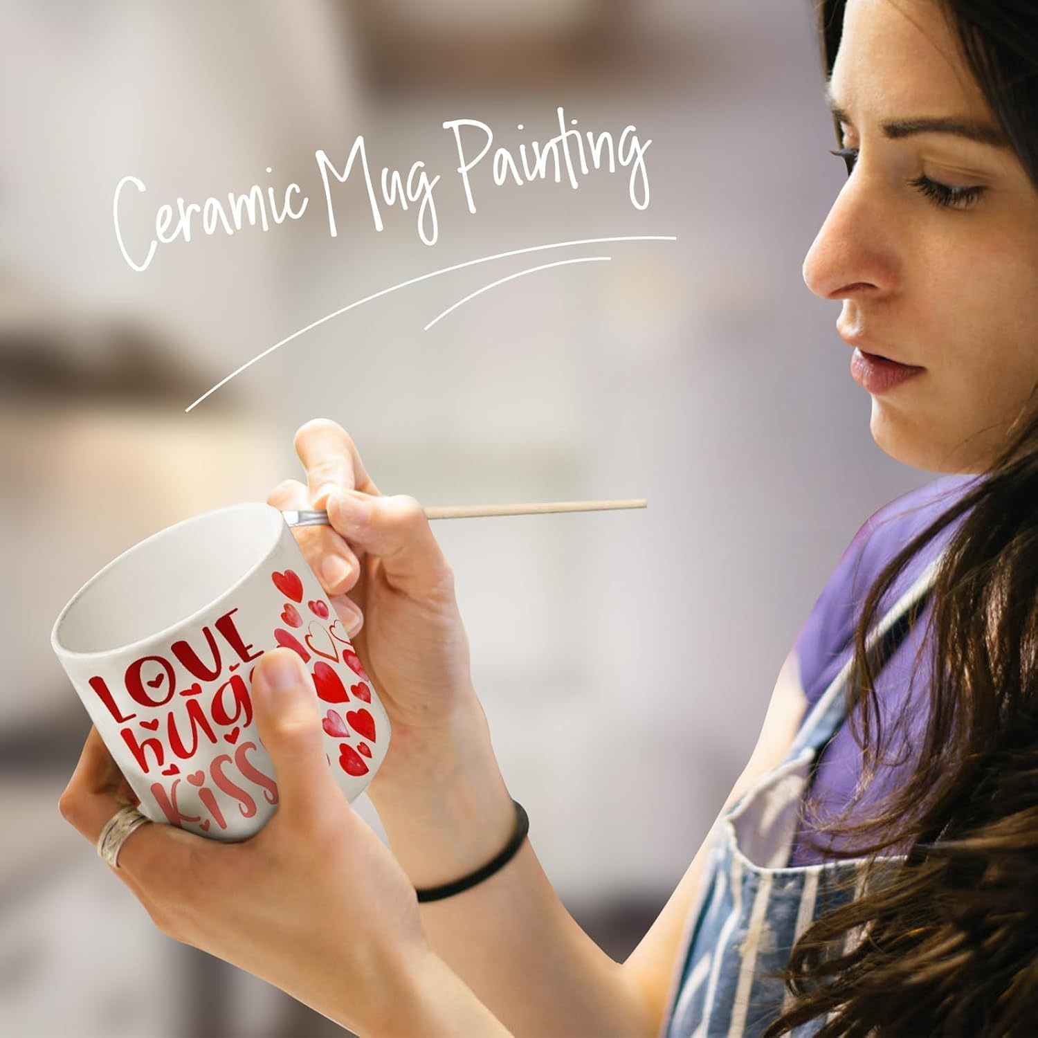 Paint Your Own Mug Set, Mother's Day Pottery Kit Includes Mugs, Brushes, Paints and Painting Inspiration Guide, Mug Painting Kit, Personalised Gift for All - Image 7