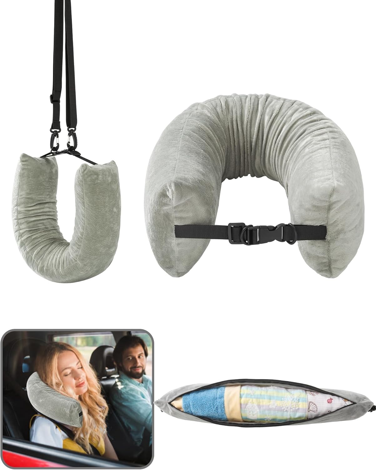 Mix U Shape Memory Foam Travel Neck Pillow, Shape: Round, Size: 30 X 30