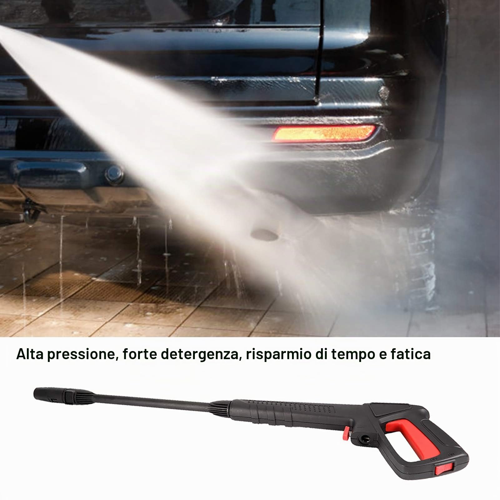 Pistola a Spruzzo Alta Pressione, 15Mpa per Idropulitrice | Lancia Getto d'Acqua Potente, per Bosch AQT, per Black & Decker, Pulizia Auto e Giardino