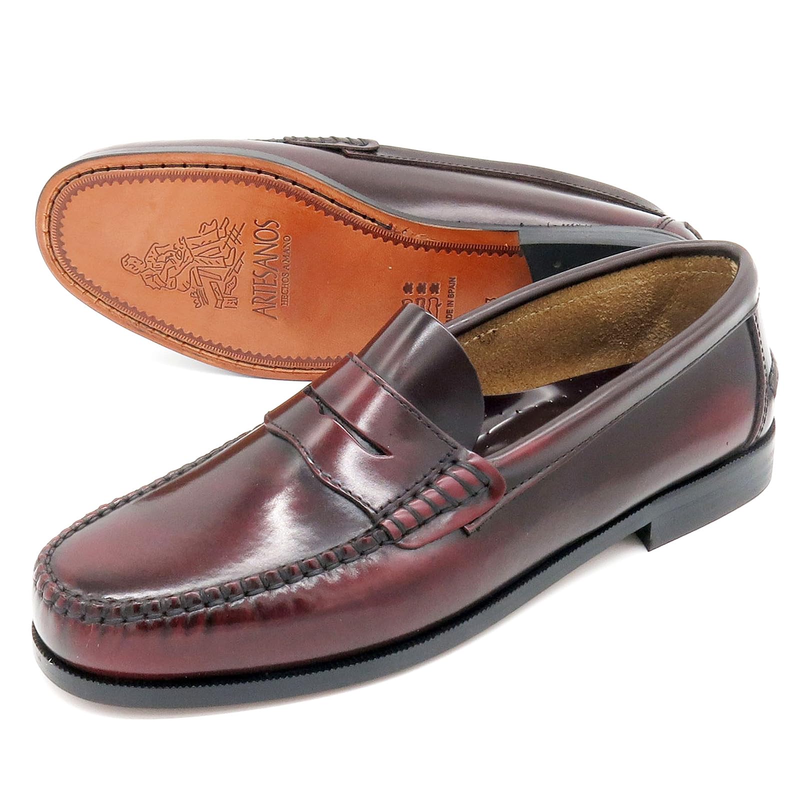 Herren Slipper Business Schuhe Ledersohle Rahmengenäht Premium Penny Loafer