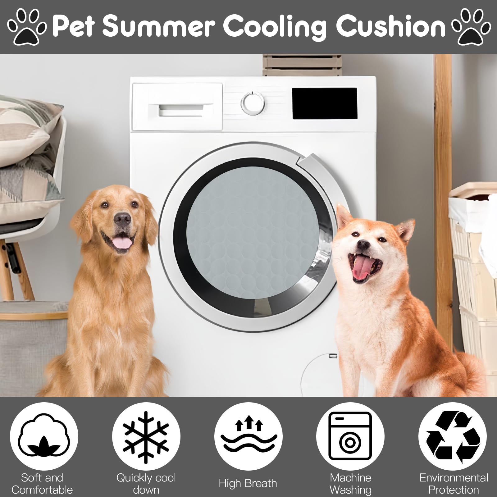 Tappetino Refrigerante per Cani Gatti, Tappeto Refrigerante per Cani Tappetini Refrigeranti Cuccia Cane Estiva Cuscino per Cani Tappeto Rinfrescante Gatto Materassino per Cani Coperta per Cani