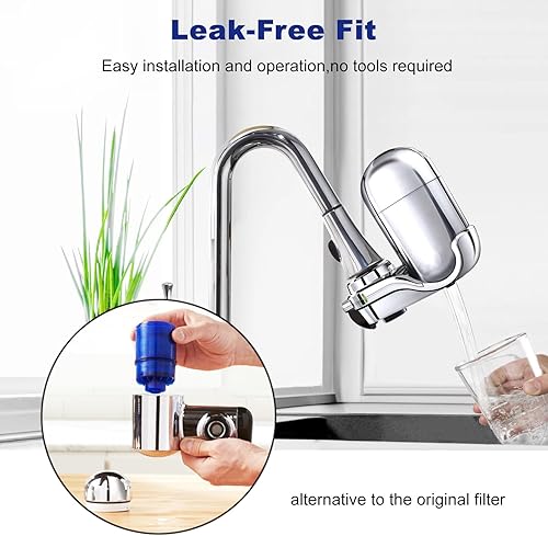 Miniatura 5 de Cartucho de filtro de grifos sin BPA, reemplazo para Pur Faucet Filter - azul (paquete de 3)