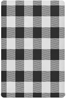 Fitted Crib Sheet for Boys Girls, Black and White Buffalo Plaid Jersey Knit Baby Sheet for Standard Crib and Toddler Bed Mattresses, Cozy Soft Breathable, 28 x 52 in