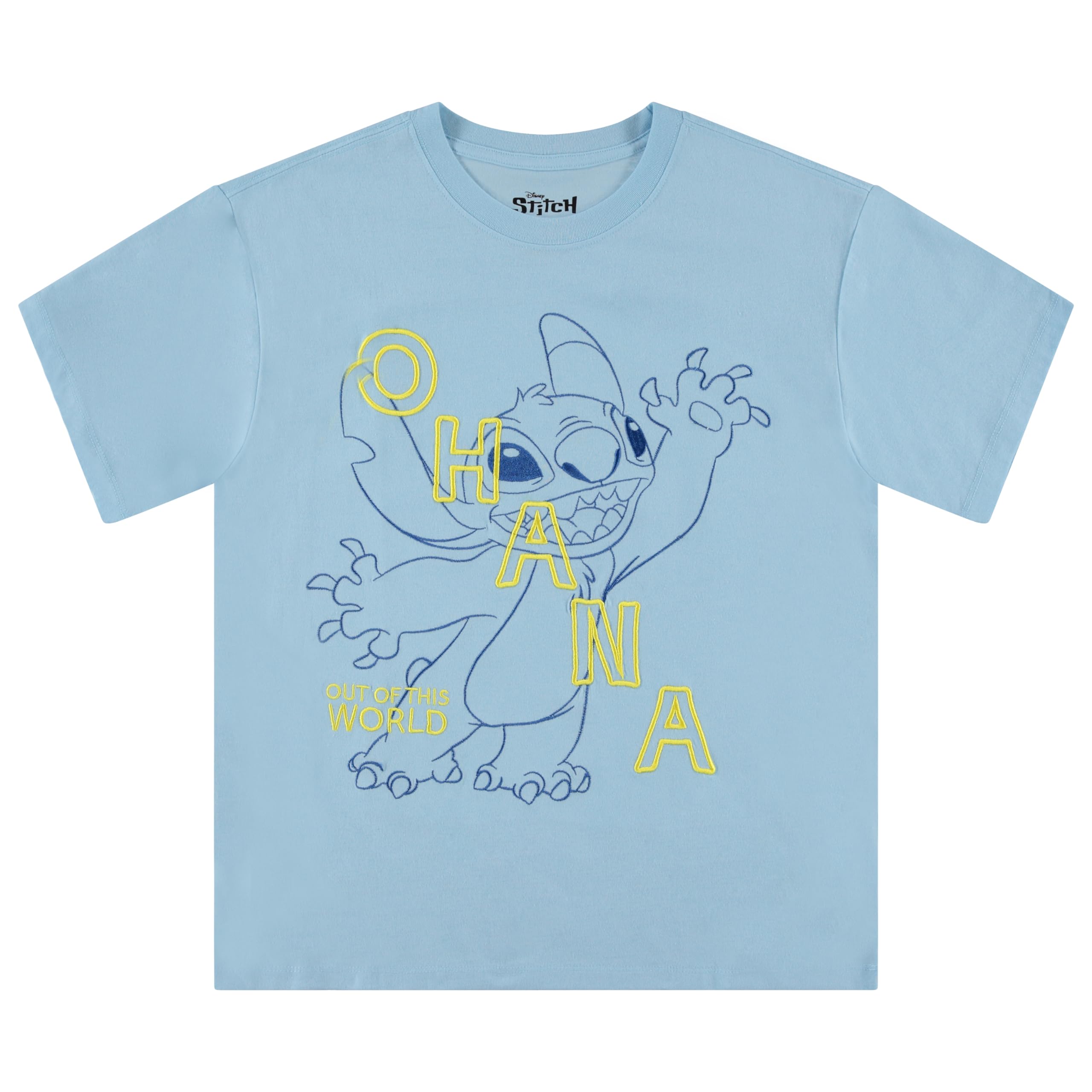 Disney Ladies Lilo and Stitch Shirt - Ladies Classic Lilo and Stitch Embroidery Tee Lilo and Stitch Front and Back T-Shirt