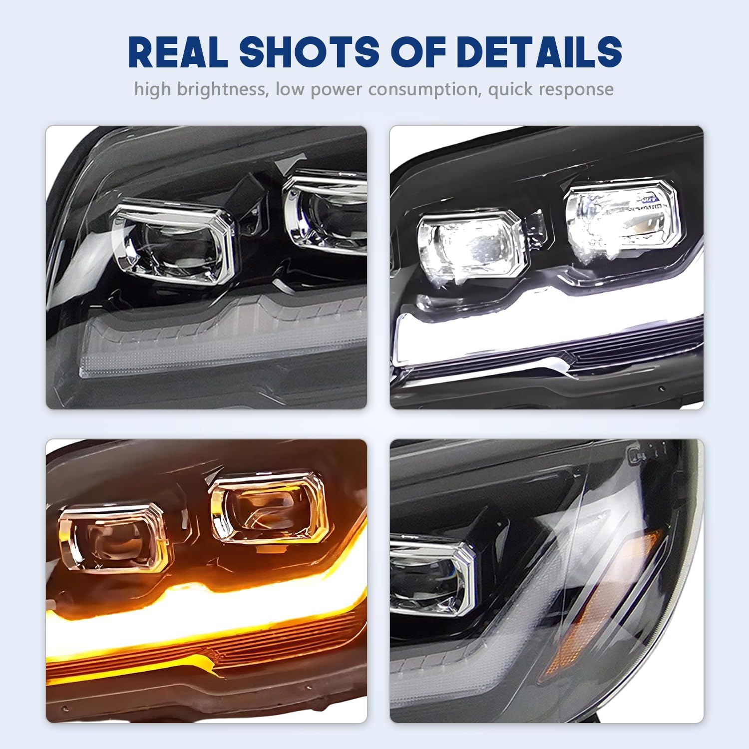 HCmotion LED Headlights For Toyota 4Runner 4th GEN 2003-2009,Front Lamp Assembly with Start Up Animation,Full LED with Sequential Turn Signal