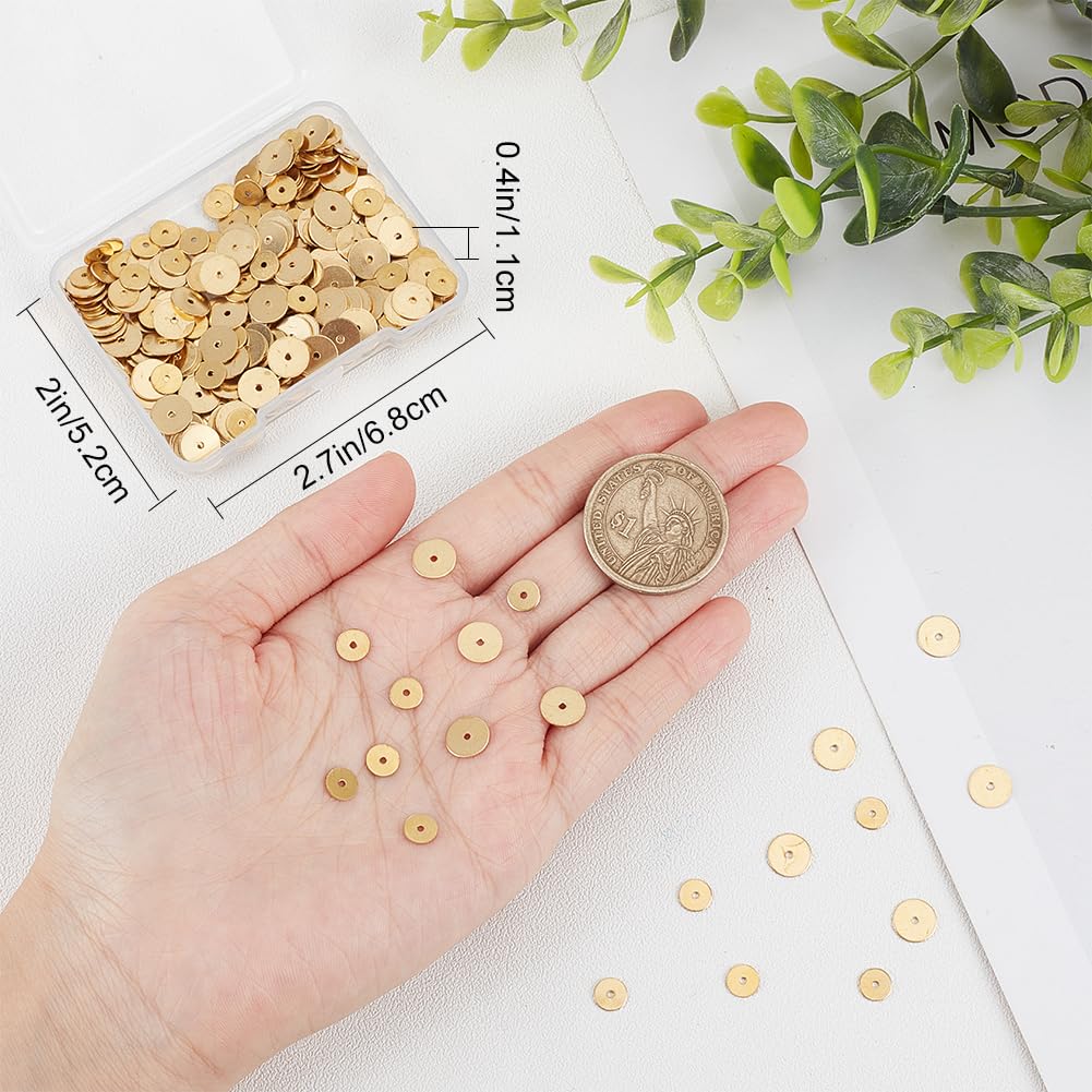 Beebeecraft 1 Boîte De 400 Perles D'Espacement Rondes En Laiton Plaqué