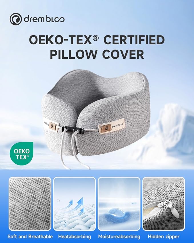 Almohada de Espuma Viscoelástica Portátil para Viaje miniatura 5