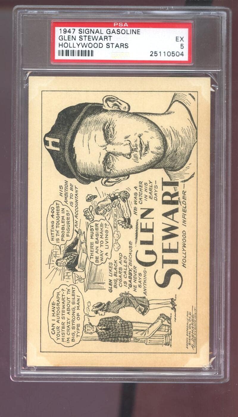 1947 Signal Gasoline Glen Stewart PSA 5 Graded Card Pacific Coast League PCL