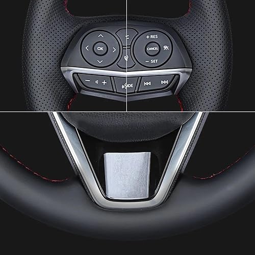 Miniatura 3 de Fundas de volante de automóvil de fibra de carbono negras cosidas a mano, aptas para Mazda CX-3 CX3 CX-5 CX5 2017 2018 Accesorios de coche