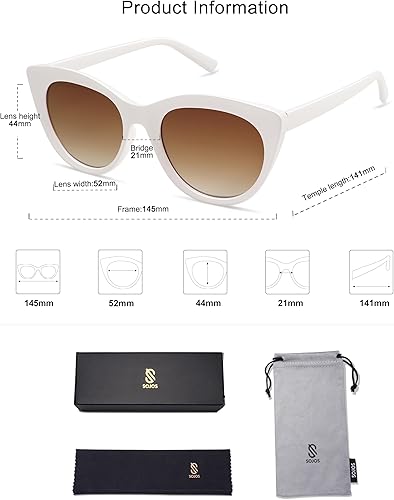 Vista 5 de SOJOS Trendy Polarized Sunglasses for Women,Retro Cat Eye Womens Sun Glasses SJ2221