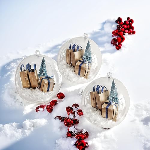 Miniatura 10 de Divertido adorno de mini caja exprés, adorno de bola transparente para árbol de Navidad, mini caja de regalo divertida para decoración de Navidad,