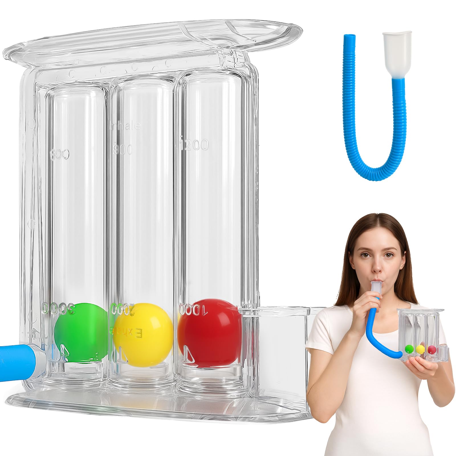 Incentive Spirometer-Lung Exercise Device for Adults,Breathing Exercise Device for Developing Strong Lungs