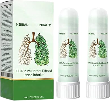 Brevana  Inhaler, Brevana Herbal Inhaler, CalmDerm Herbal Inhaler, Herbal Lung Cleansing Inhaler for Women Men 2pcs