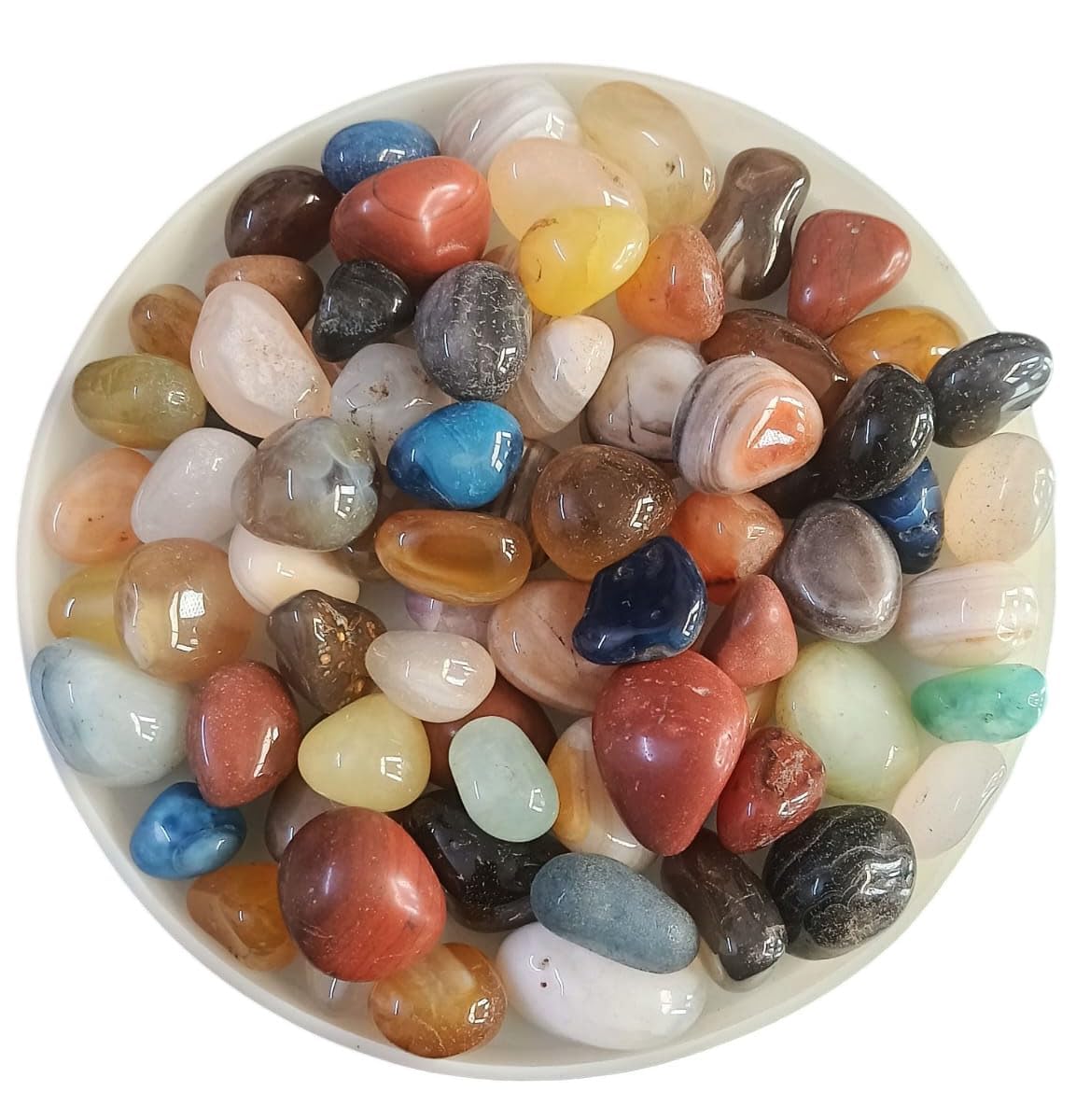 Eshoppee MULTI MIX COLOR 100 gm Crystal Healing Tumbled Stone, Natural Polished, for Home Decor, DIY Crafts, Feng Shui, Reiki Healing, Meditation (MULTI)-image-27