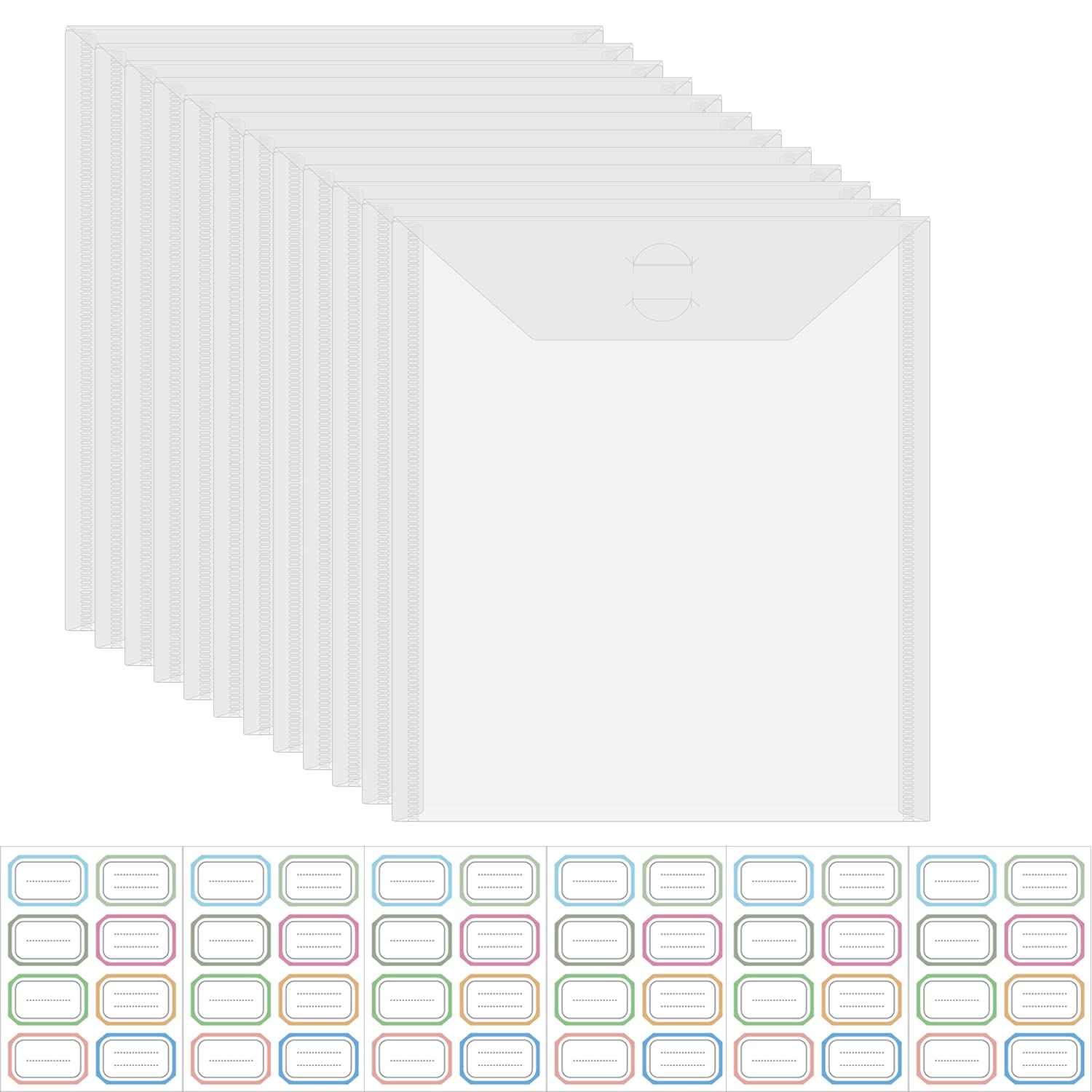 30 Pieces Clear Die &amp; Stamp Plastic Storage Bag, Resealable Large Envelope Pocket for DIY Scrapbooking Paper Card Craft Making and Cutting Dies Stencil (7"x9.4")