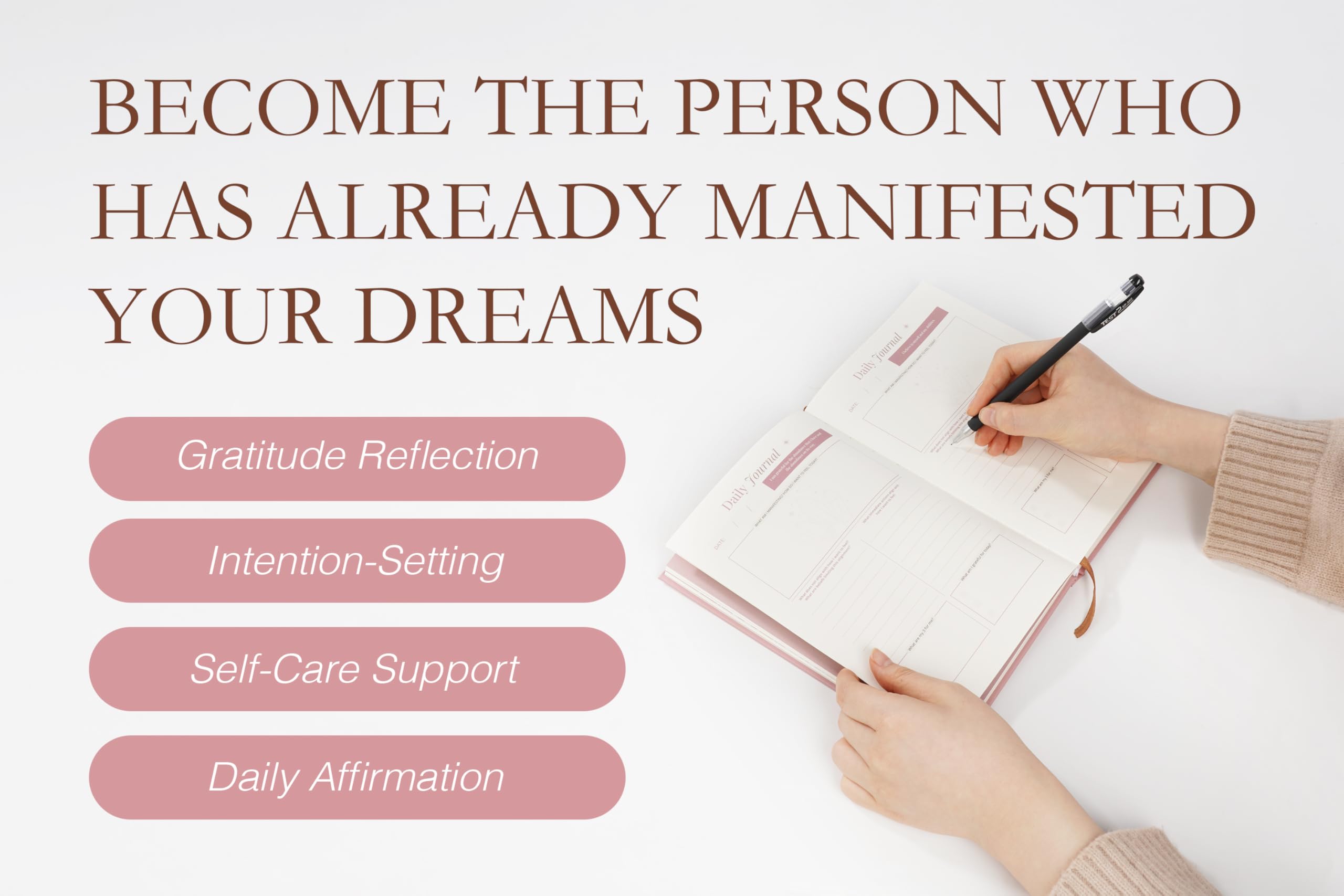 Manifestation Journal for Women - 12- Week Self Care Journal w/Vision Board, 100 Digital Affirmation Cards, Gratitude Prompts & Goal Setting, Meditation - Image 3