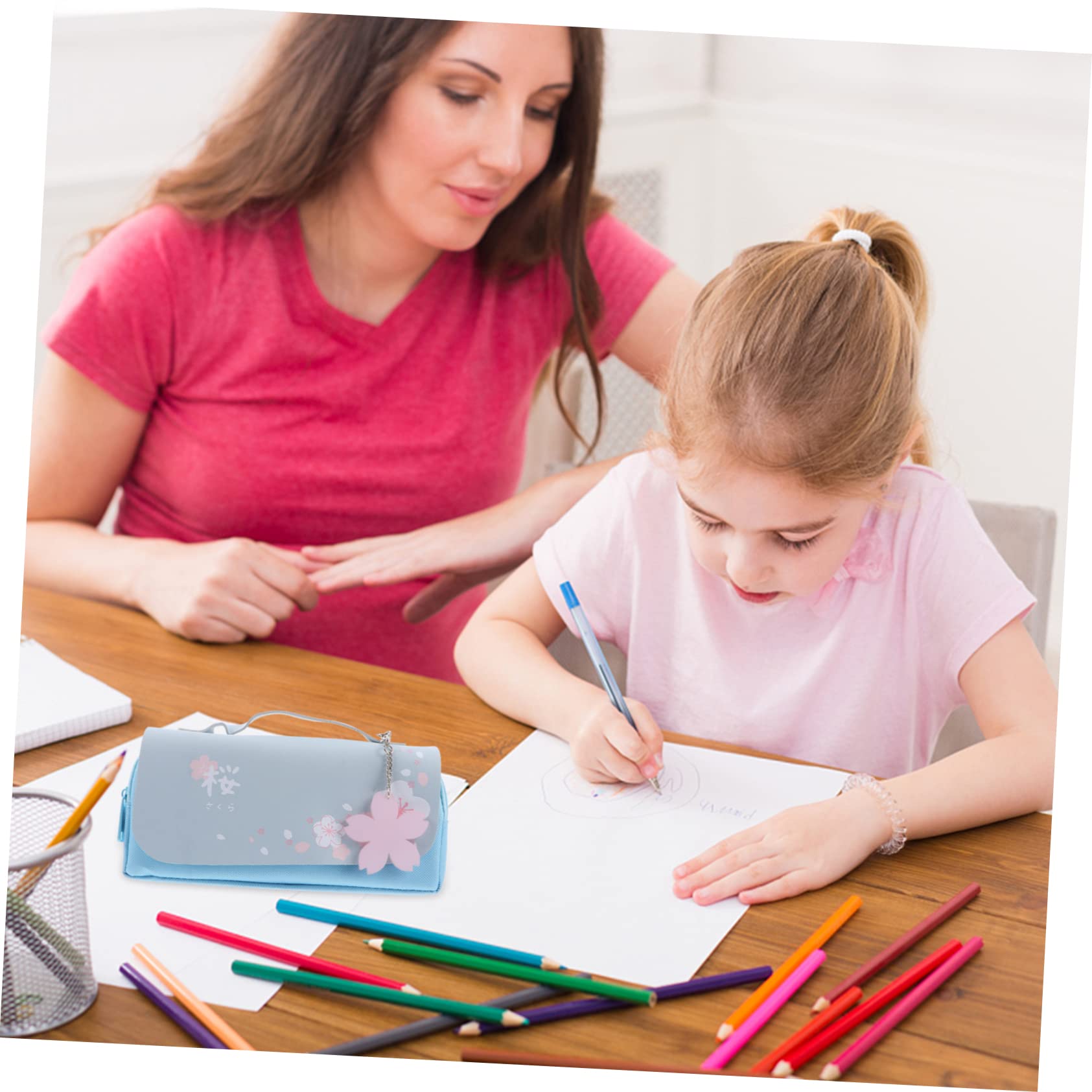 SHINEOFI 2pièces Trousse Scolaire à Grand Étui à Crayons avec Compartiments De Rangement Étudiant Pratique Et Élégant pour Et