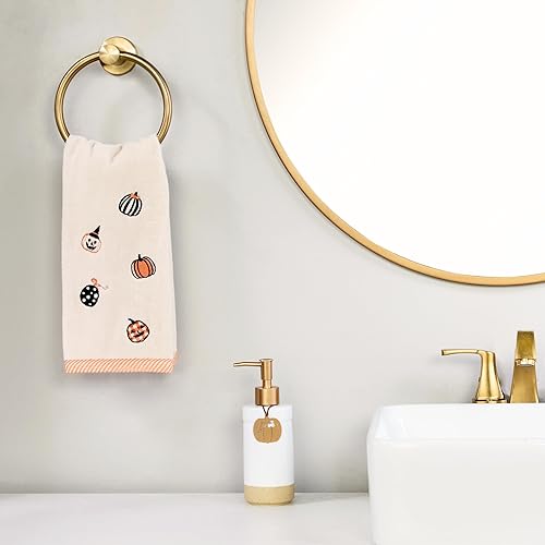 Vista 22 de SKL Home de Saturday Knight Ltd. - Juego de toallas de mano Boo, color naranja, paquete de 2 Boo,Naranja,Vuelo de Luna