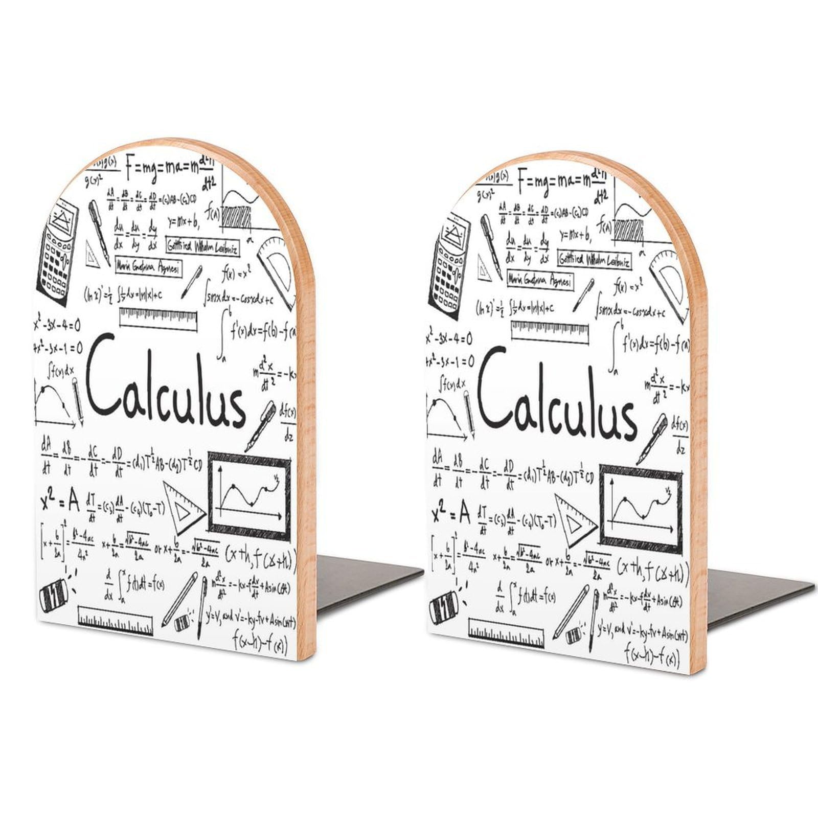 Sujetalibros de madera de cálculo geek para estantes y decoración de oficina