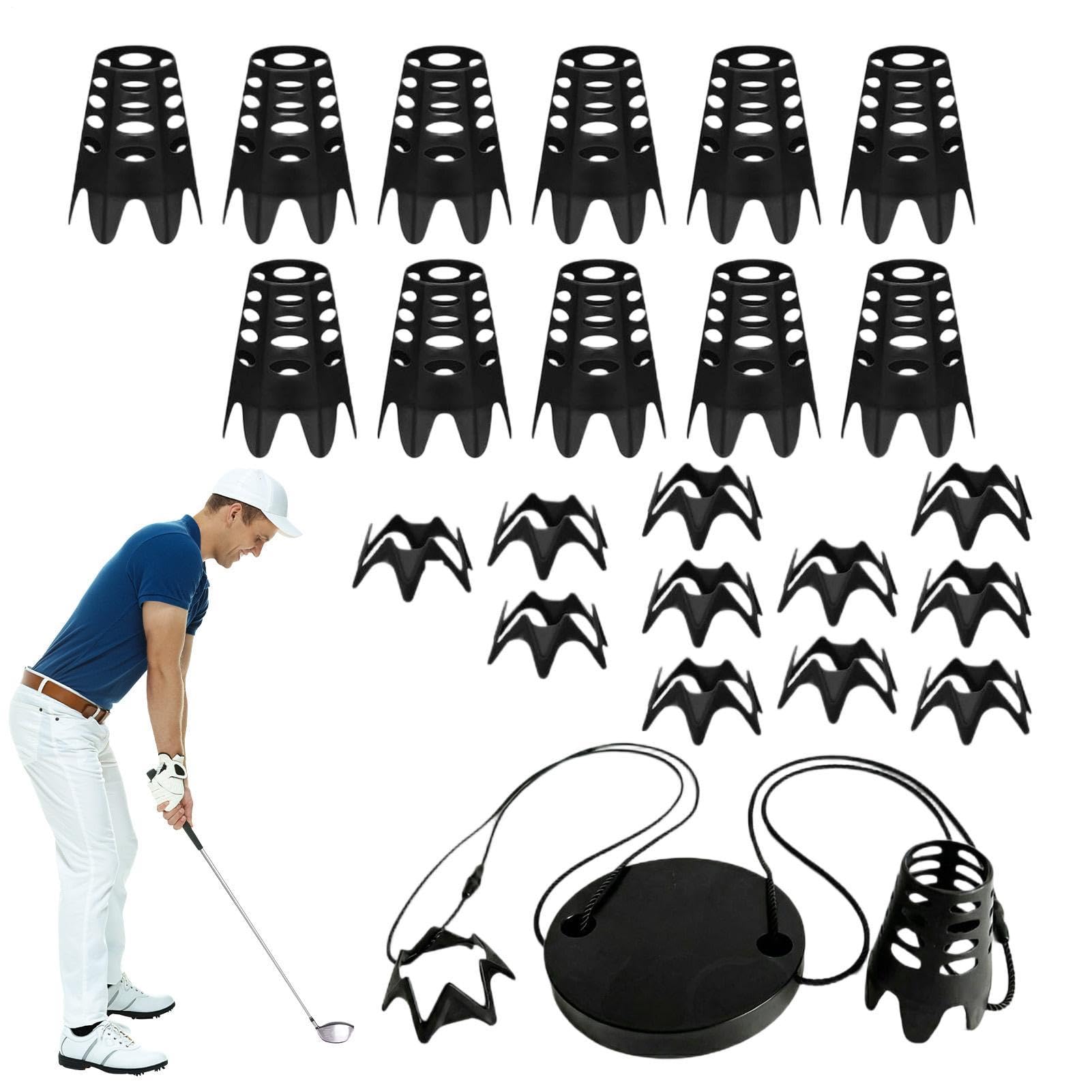 Set de Tees para Simulador de Golf Kit de Accesorios de Entrenamiento Negro