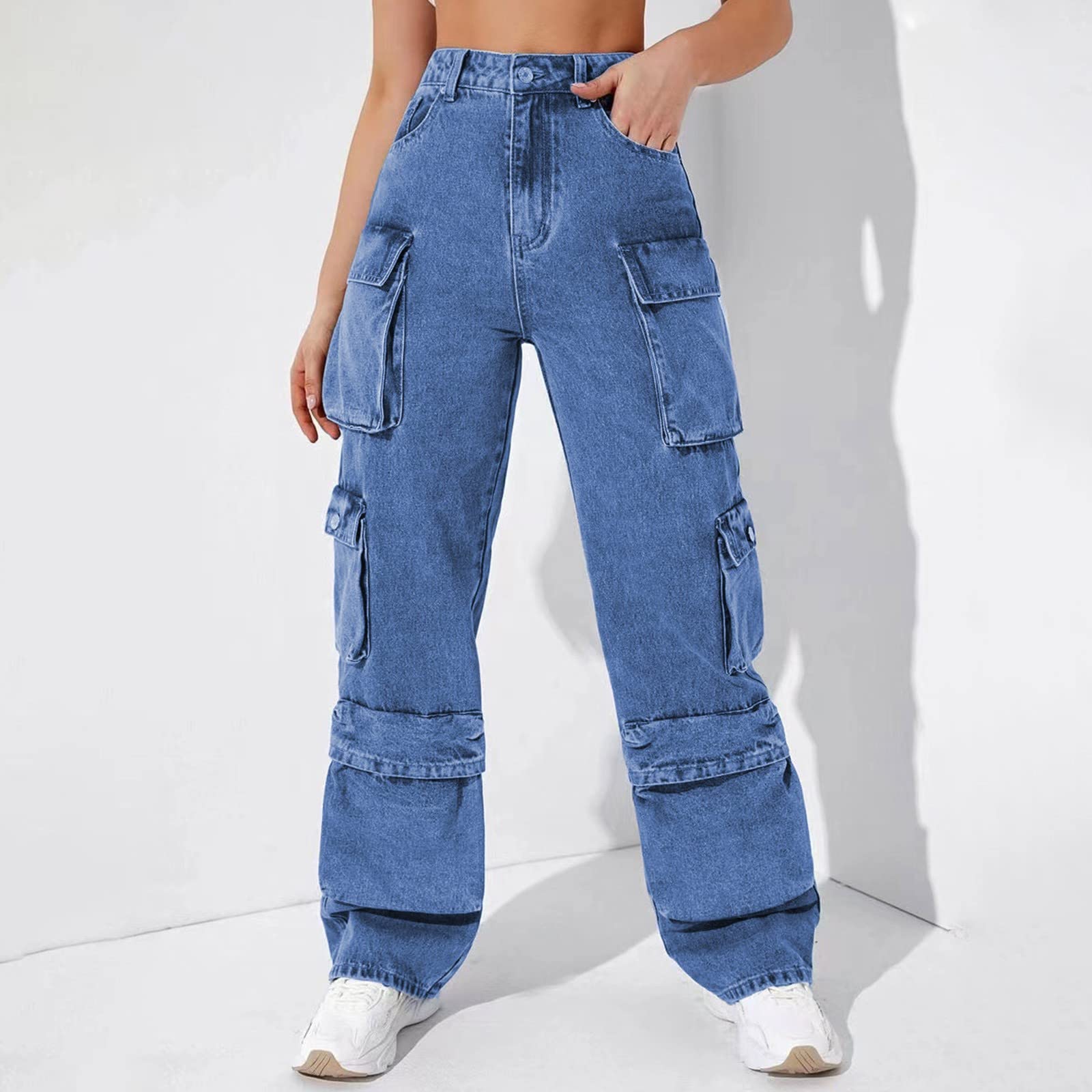 Générique 2026 Jean Salopette Droite Haute Style zippé pour Femme Denim Coupe ajustée Confortable élégant