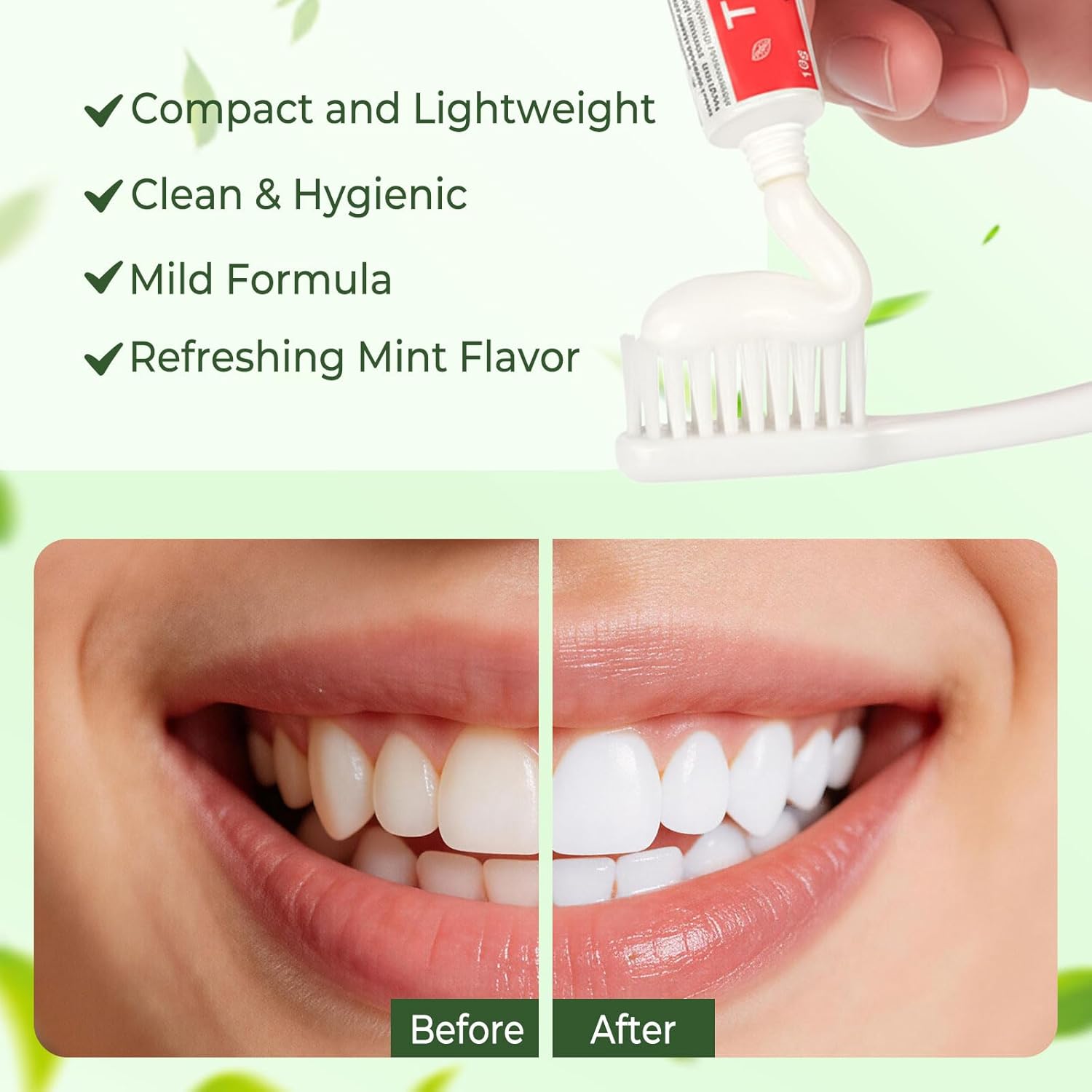 Kocpudu Travel Toothpaste Bulk, 10g/0.35oz Disposable Toothpaste, Mint Flavor, Suitable for Hotels, Camping, Guests, Homeless Individuals, and Charities (300-PACK)