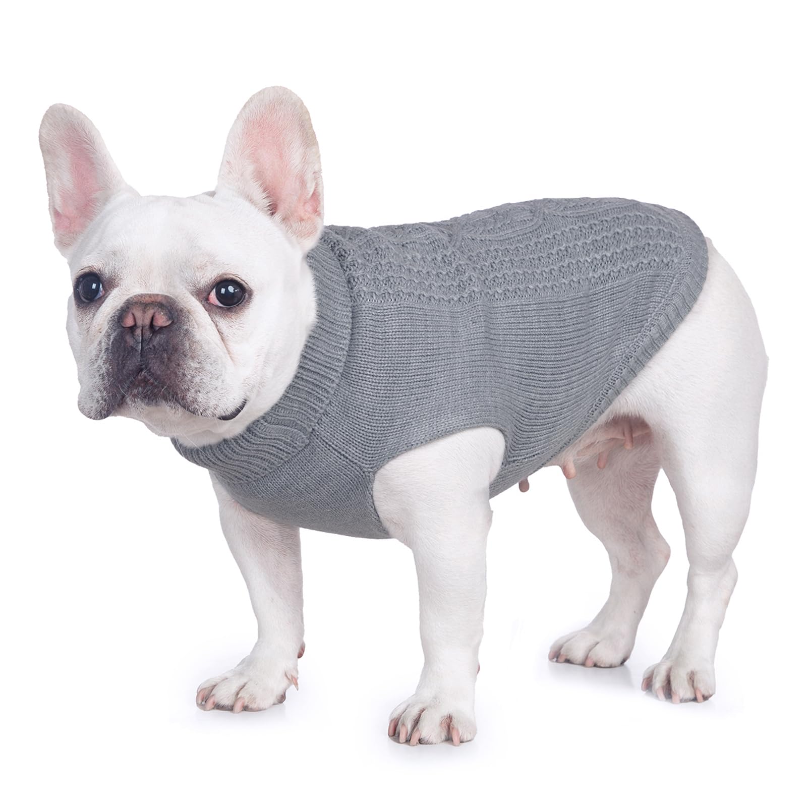 Suéter elástico para gato, 19 colores, 6 tamaños, cómodo invierno (gris, XL, chaleco) | Ready Knit para niños y niñas, gatos, gatitos y perros