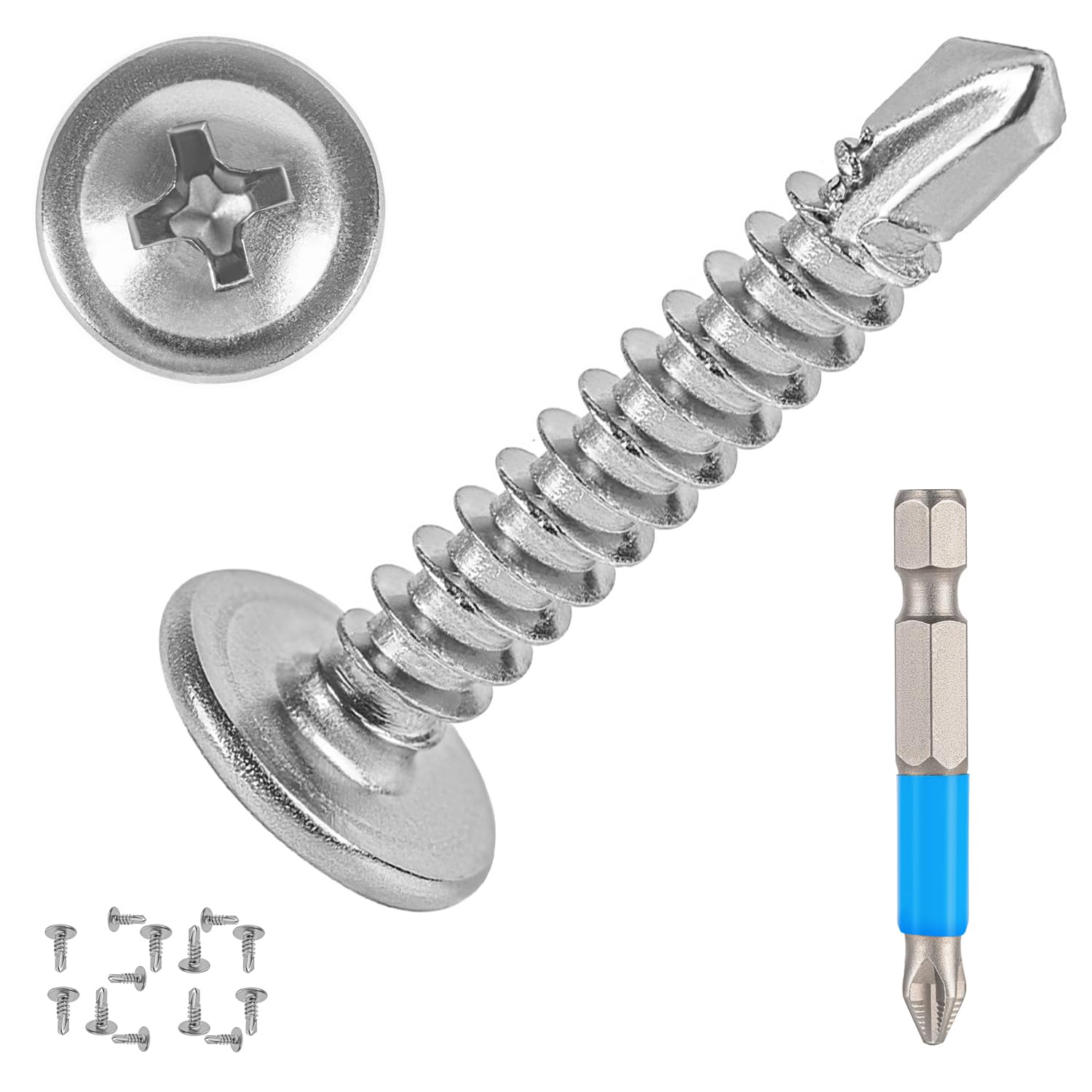 QSJ Stainless Steel Sheet Metal Screws - 120 Pack -7 QSJ Stainless Steel Sheet Metal Screws - 120 Pack -7
