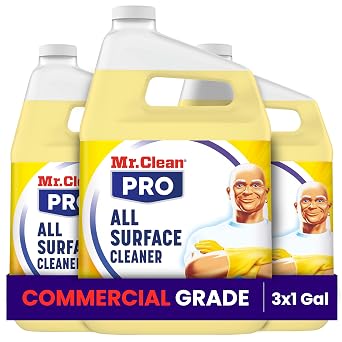 Mr. Clean PRO All Surface Cleaner, Bulk Grime Removal Spray Refills, Commercial Grade, 1 gal Case of 3