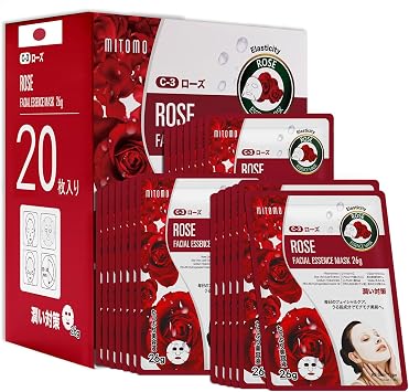 MITOMO Japanese Sheet Mask, Hydration, Skin Calming Mask, 20 Sheets x 1 Set = 20 Sheets/Serum/Skin Care, Moisturizing Mask Pack MTSS00516-C-3x002