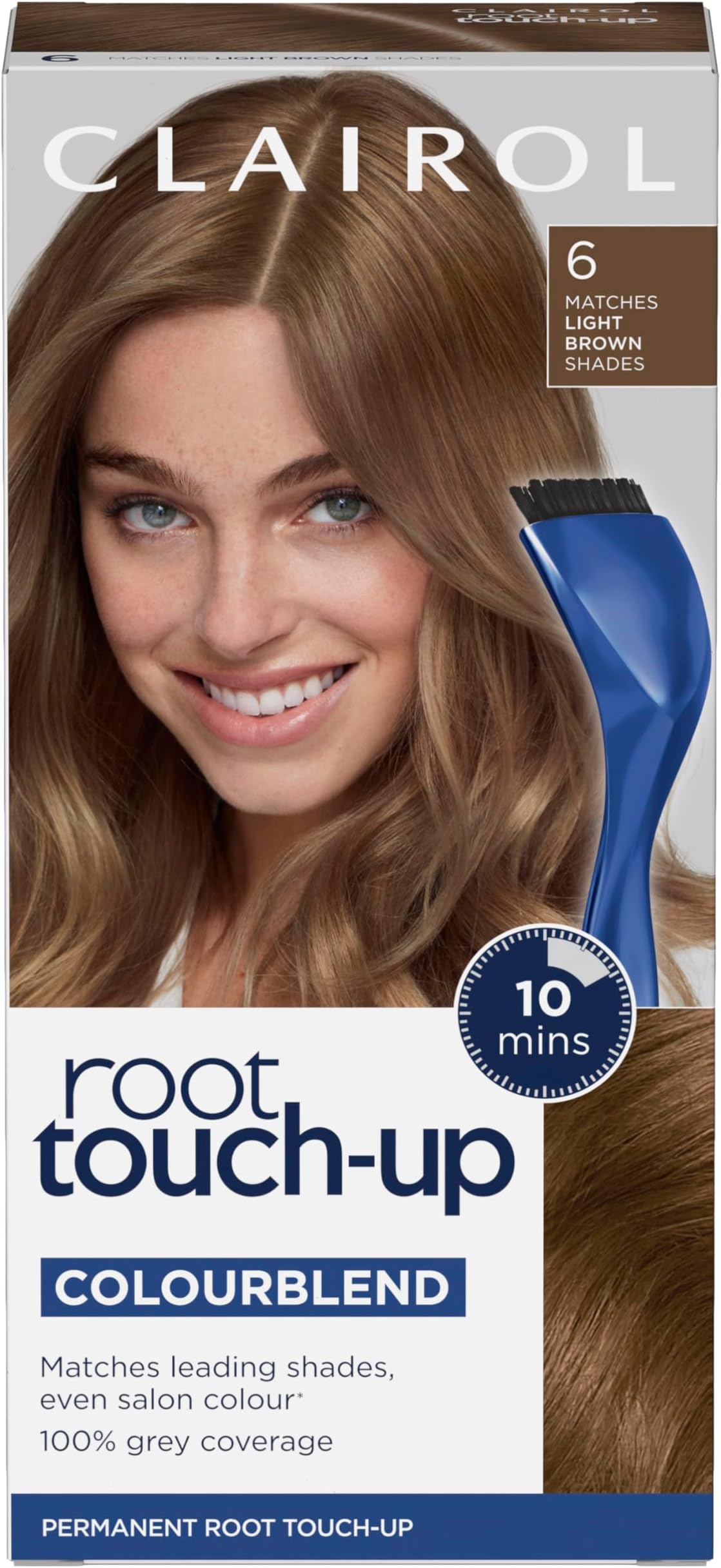 Root Touch-Up Permanent Hair Dye, 6 Light Brown